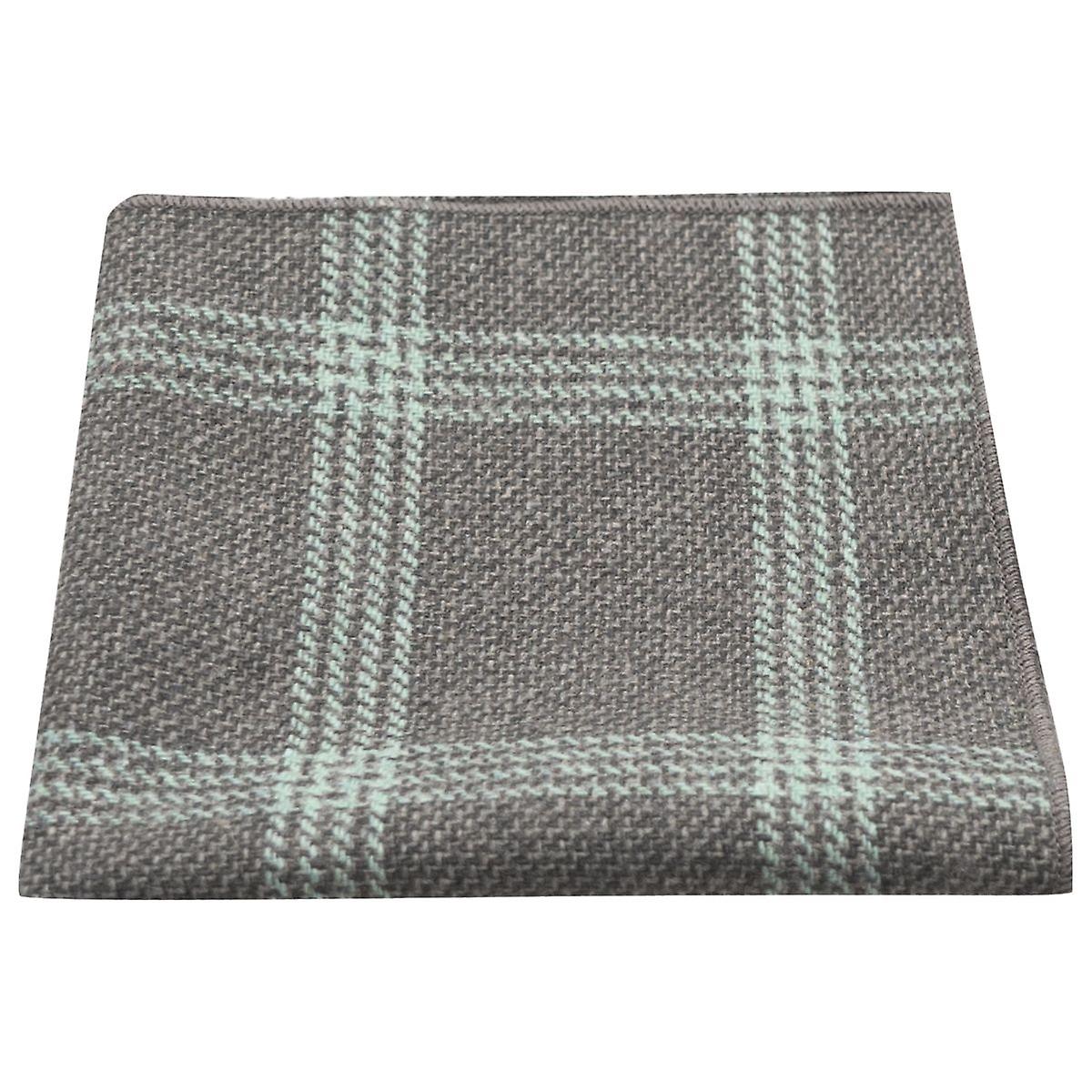 Slate Grey & Blue Birdseye Check Pocket Square