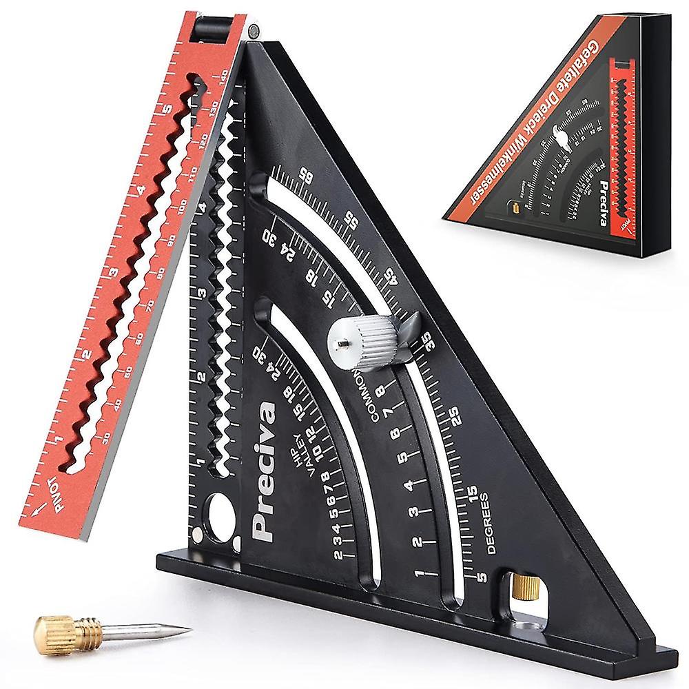 Carpenter Square Metal Aluminum Folding Triangle Ruler Combination Square 317mm Multifunction Square Triangle Angle Ruler Protractor 45 90 Degrees/car