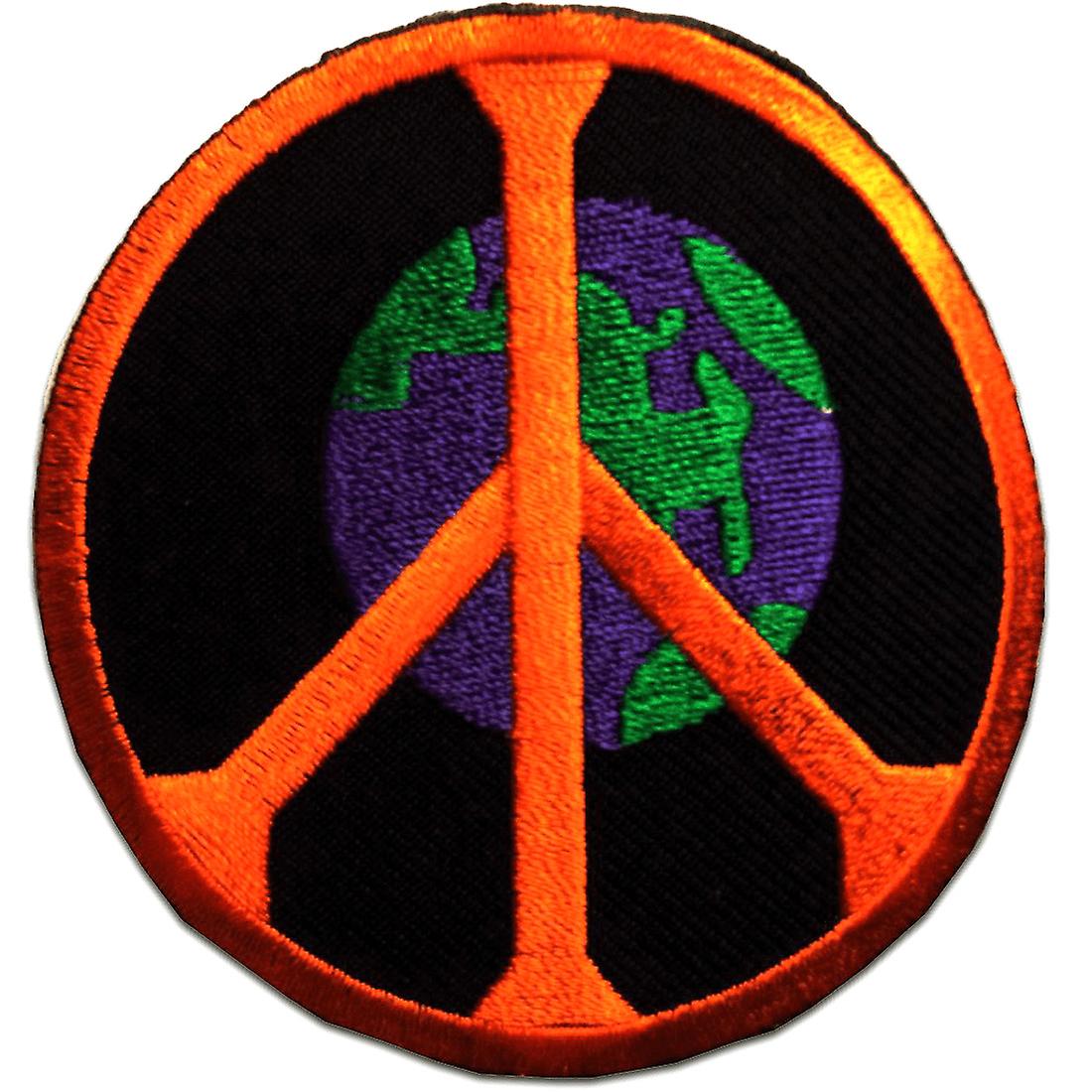 Patch - Peace On Earth Peace Hippie - orange - Ø7.5 cm - Patch