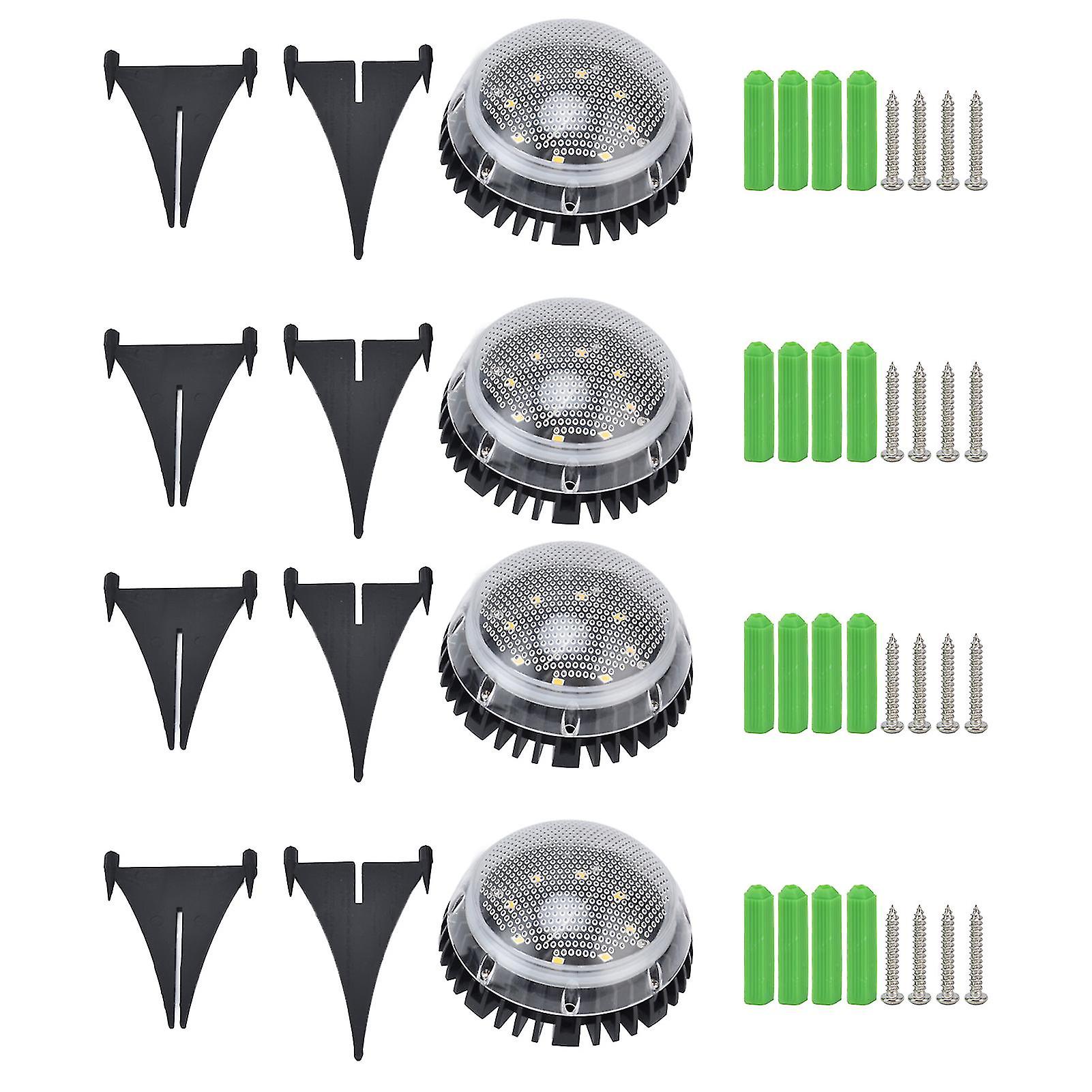 4 Pack Solar Garden Lights 8 LED Solar Powered Pathway Lights for Sidewalk, Yard, Lawn, Patio, Driveway, Backyard, White Light