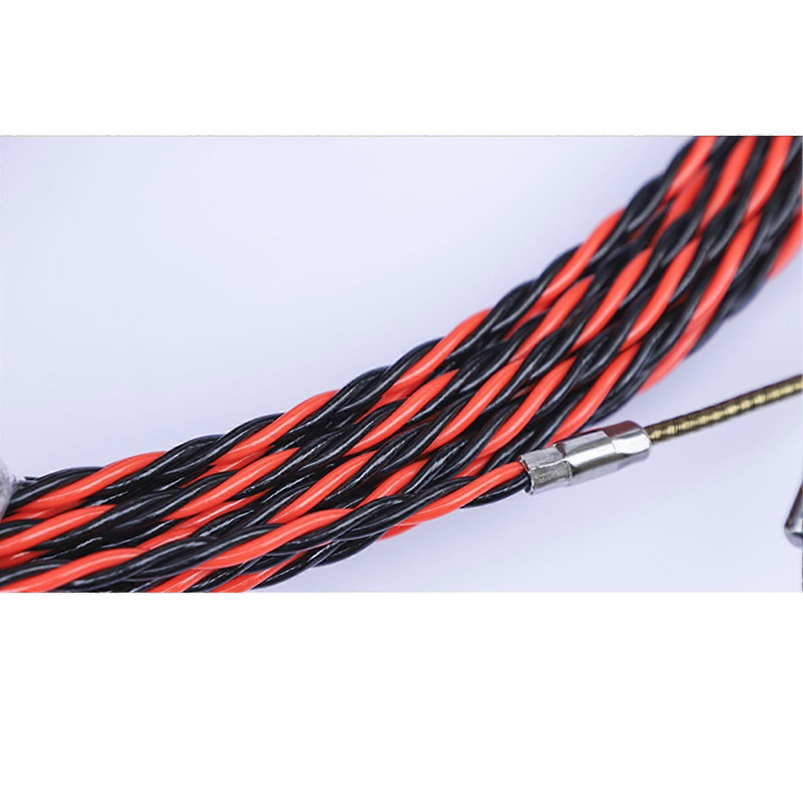Wire Threader Flat Head Large Diameter Flexible 3 Strand Fish Tape Cable Puller for Electrician 20m / 65.6ft 