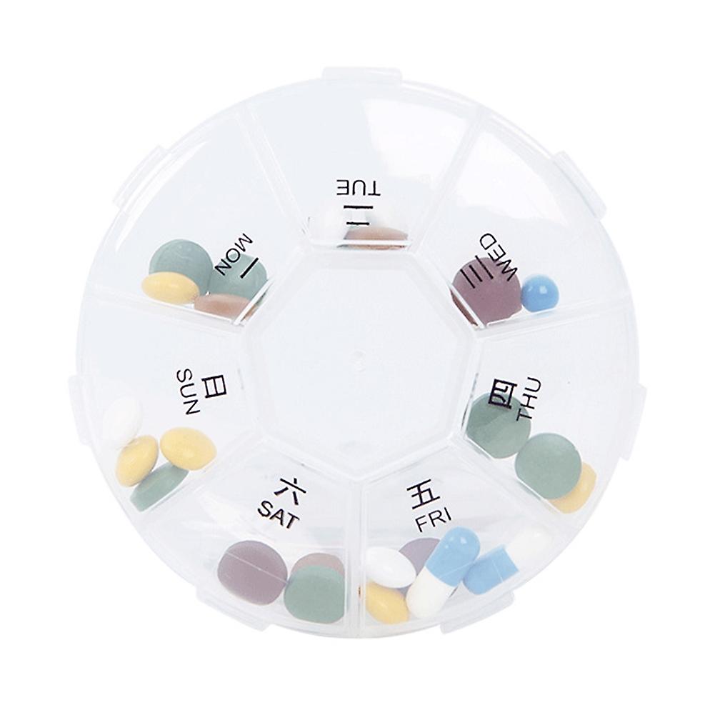 Ouzhan 7 Grids Portable Weekly Pill Storage Box Case Container Mini Medicine Organizer