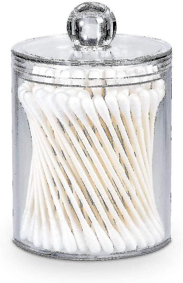 Makeup Organizer Qtips Holder Bathroom Storage Clear Organiser
