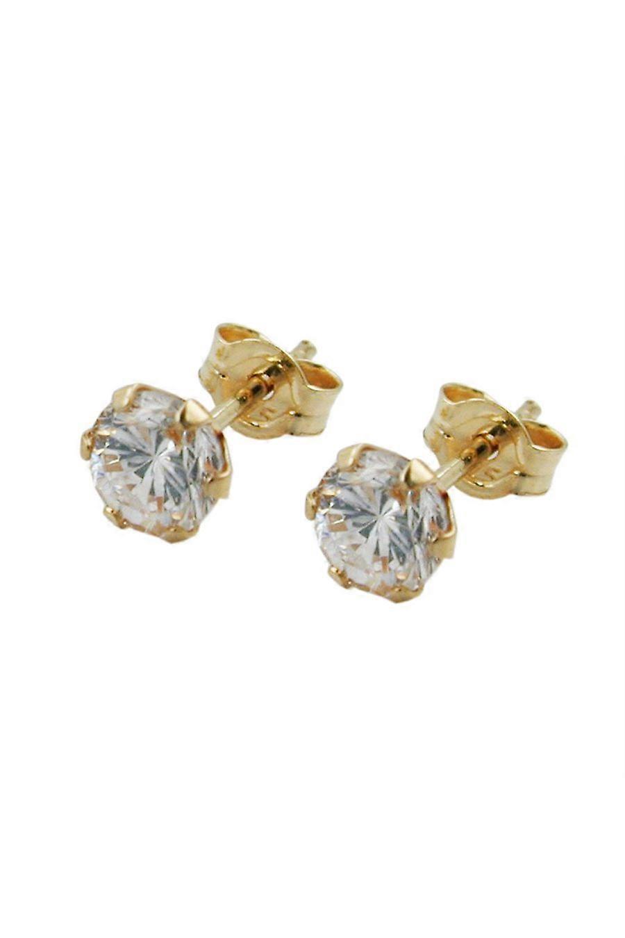 Stud Earrings Cubic Zirconia White 4mm 9k Gold - Gl430029
