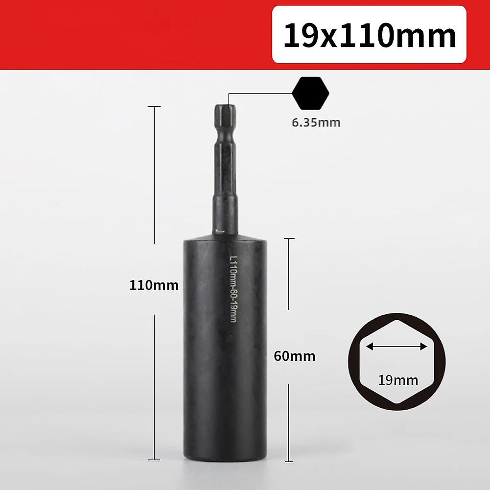 1pc Hex Socket Socket Wrench Set Socket Adapter Chrome Vanadium Steel Hex Socket Wrenches Nut Drill Bit Tools H8-H19~13046