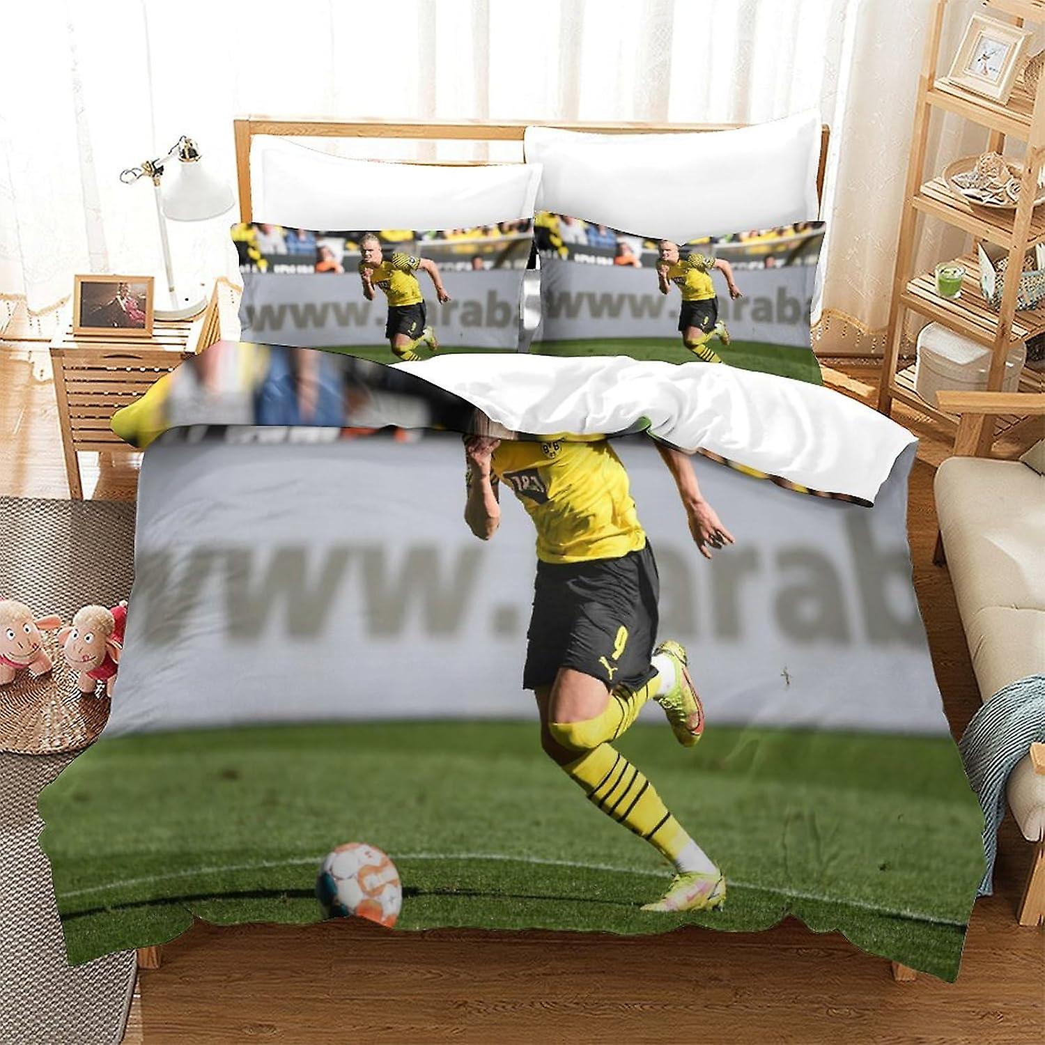 HOUKIG Erling Haaland - طقم مراتب ديكور سكني للأطفال ، طقم مرتبة حمام مائي ، 3 قطع ، مرتبة حديثة مع نجم كرة القدم ،