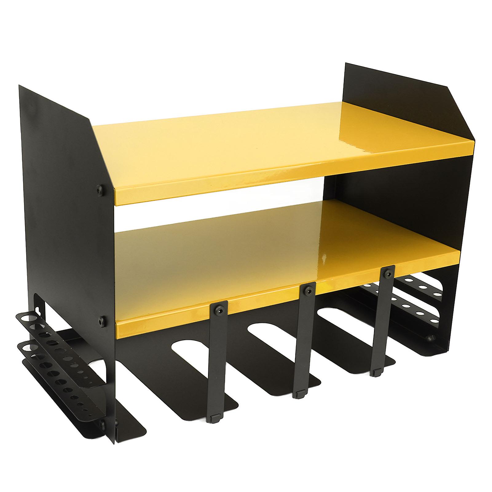 Power Tool Organizer 4 Slots Iron Wall Mount Drill Holder Yellow