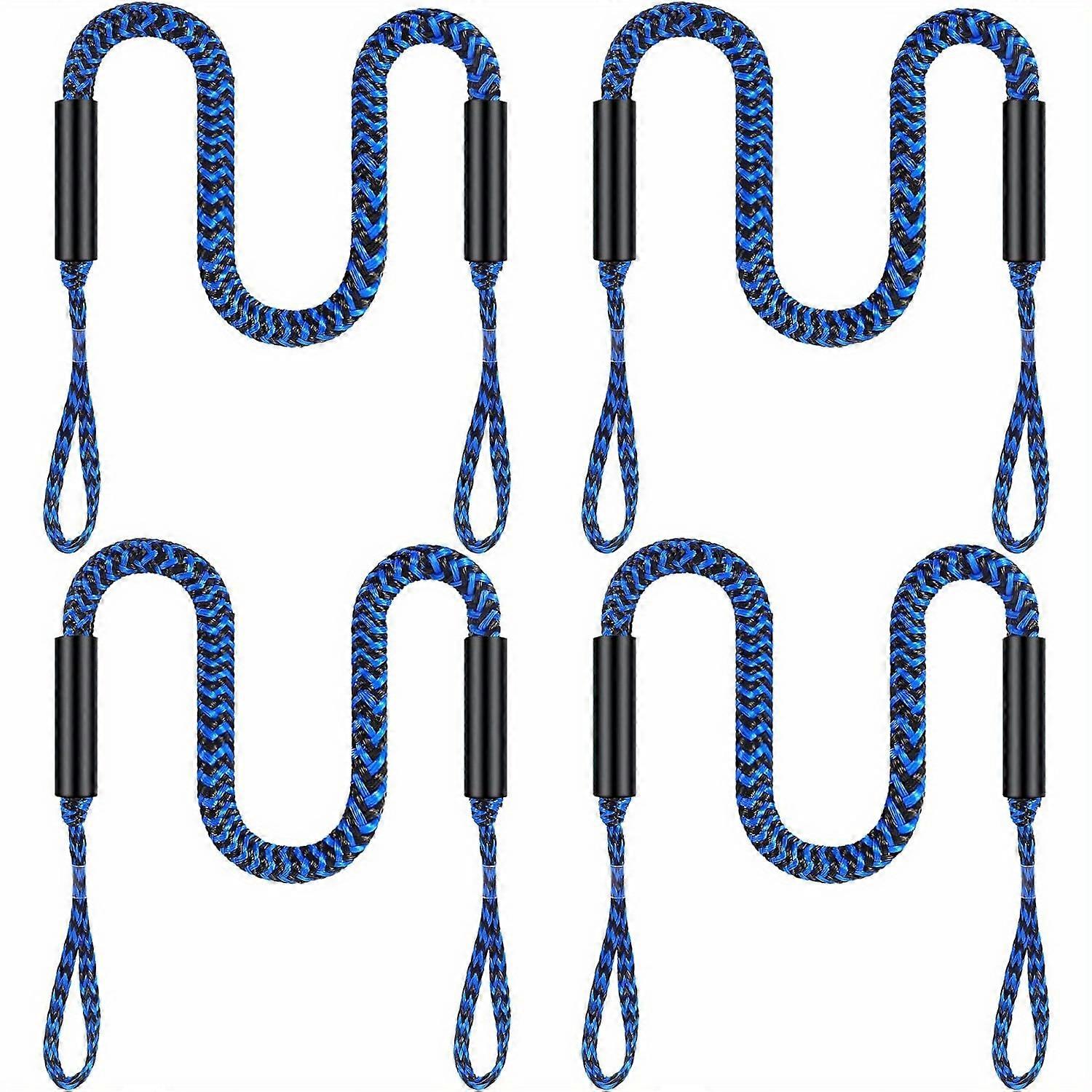 Bungee Dock Lines, 4 Feet Bungee Shock Cords Bungee Docking Rope Mooring Rope For Boat, PWC, Pontoon, Kayak, Canoe, Power Boat, Watercraft