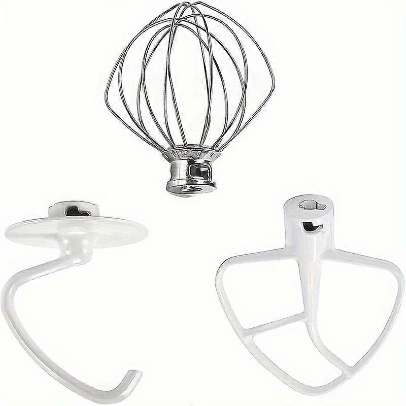 Set, - Suitable For Kitchenaid Vertical Mixer Accessory Replacement Kitchen Accessories K45WW Wire Whip/K45DH Dough Hook/K45B Coated Flat Blade Paddle