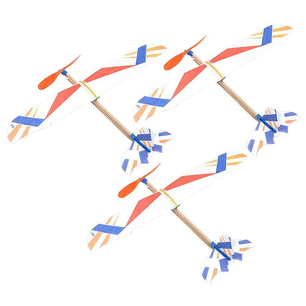3pcs DIY Creative Aircraft Model Delicate Bird Design Plane Model  Rubber Band Powered Aircraft Educational Toy (Random Pattern)