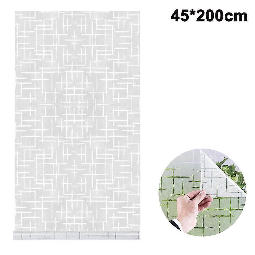 Frosted Window Film No Glue, Frosting Privacy Glass Films for Windows & Doors, Self Static Decorative Window Cling for Home Office UV Protection (3D C
