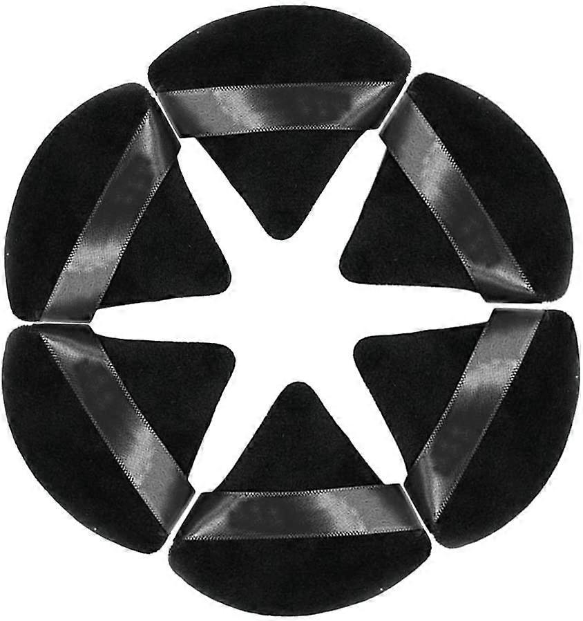 6-Piece triangular powder puff cotton triangular wedge design with powder for contour, present and corner makeup tools