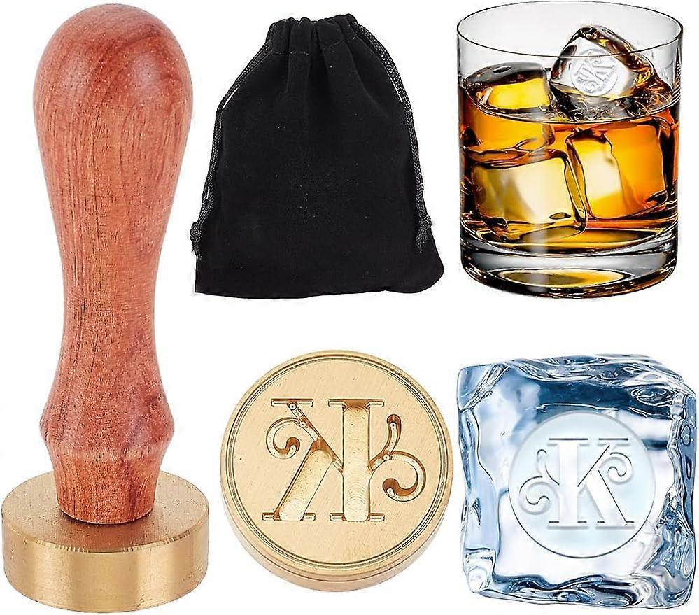 Letter Ice Stamp 1.2 Inch Letter K Ice Cube Stamp Ice Branding Stamp Ice Stamp Cocktail Wooden Seal Stamp