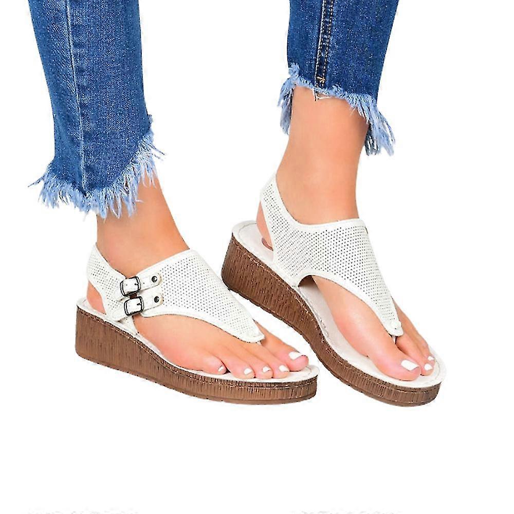 Lady Open Toe Flip-flops Wedge Sandals Shoes