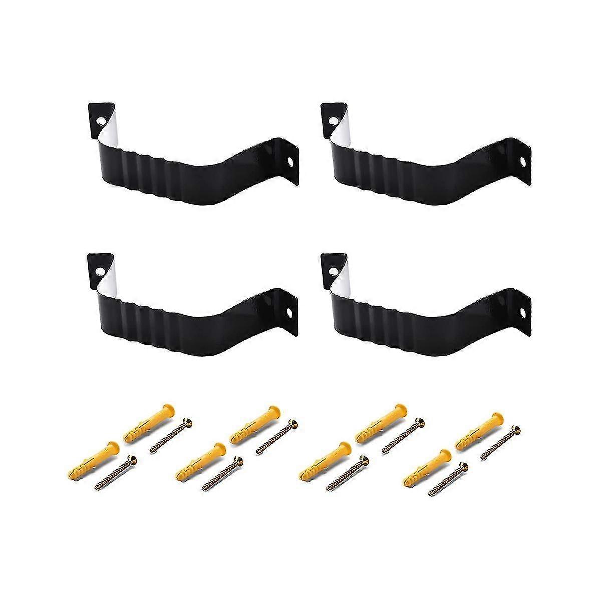 Downspout Adapter Gutter Downspout Strap 3x4 Leader Strap 3x4 (4 Pack) (black)