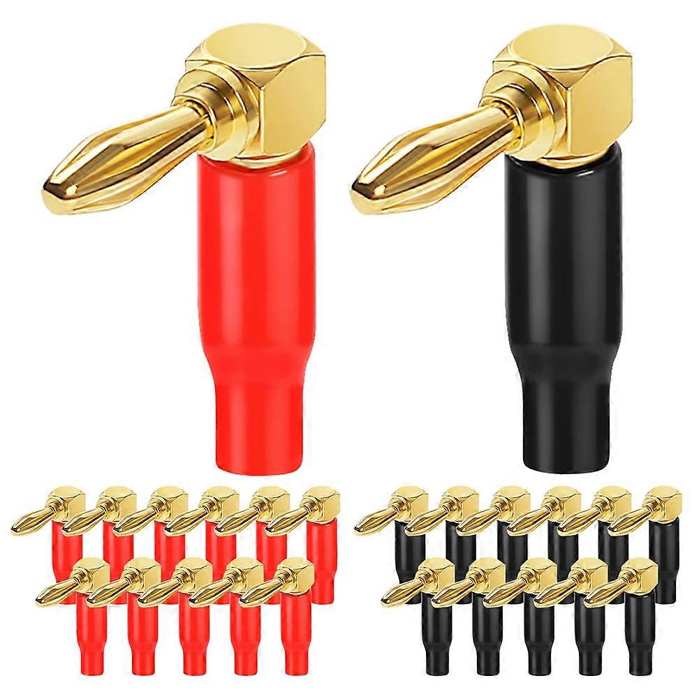 Right Angle Banana Plugs 24 Pcs,90 Degree Banana Connector for Speaker Wire,Wall Plate,Home Theater