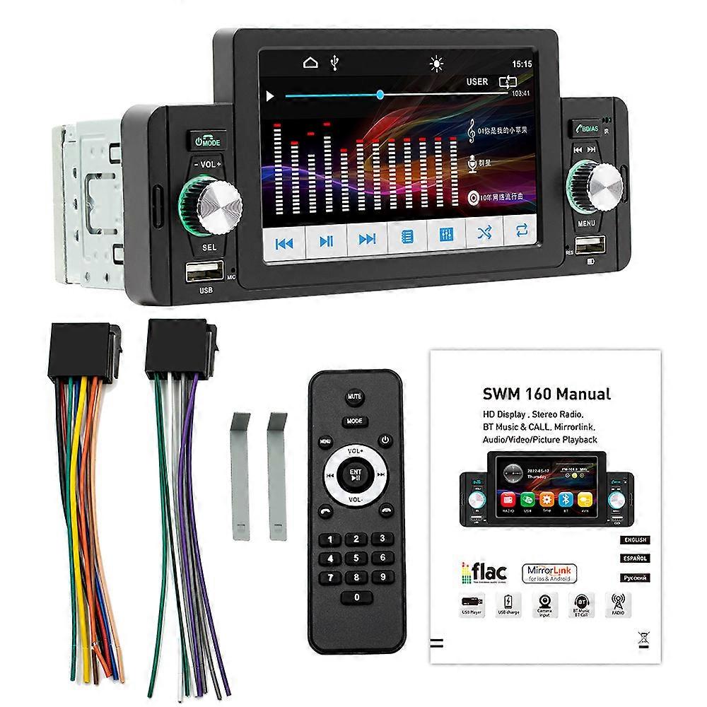 Car Stereo Audio 5" MP5 Multimedia Player Mirrorlink 60Wx4 find my car USB/AUX/FM/BT5.1