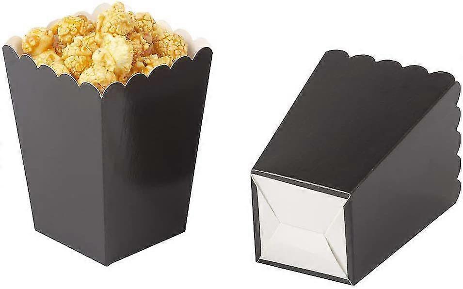 24pcs Black Popcorn Boxes Mini Paper Popcorn And Candy Containers
