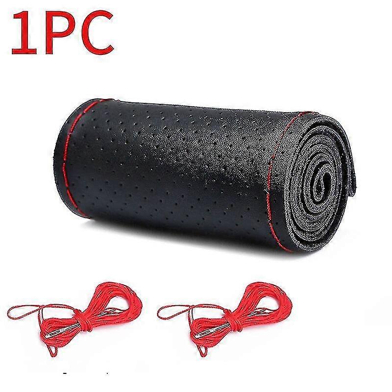 Premium-Lenkradabdeckung aus echtem Leder 37cm-38cm Anti-Rutsch-Flechtabdeckung für Lenkrad Rindsleder Lenkschutz Jb51-2