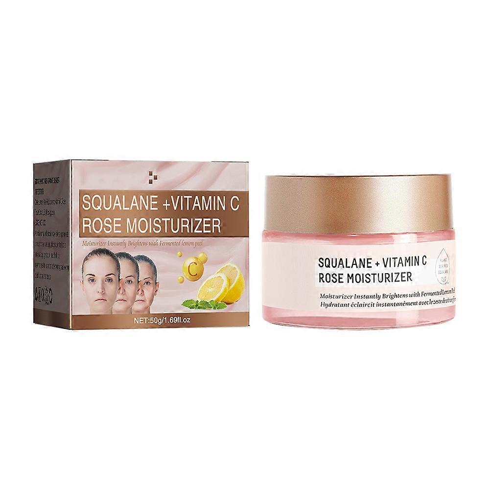 50g Squalane Vitamin-C Rose Moisturizer Face Nourishing Hydrating Cream for All Skin Types