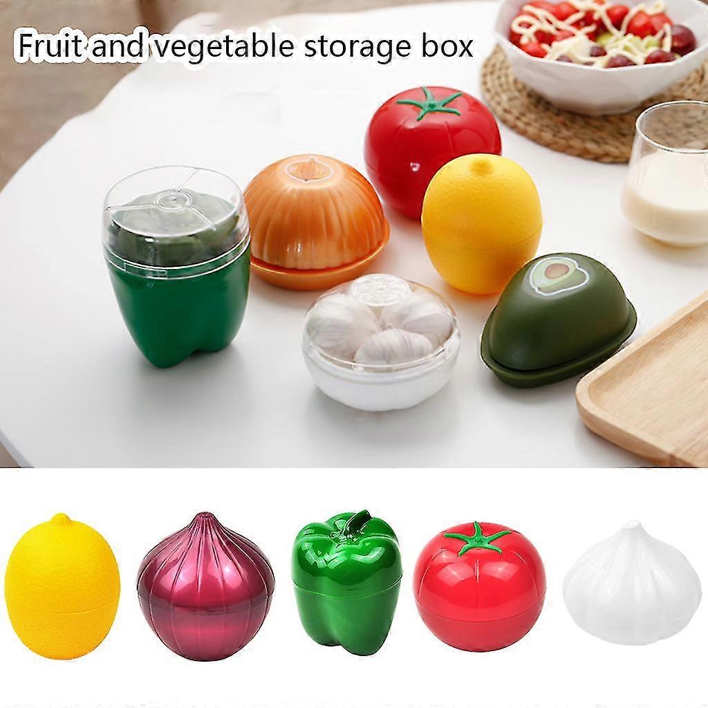 Küche Essen knuspriger Gemüsebehälter Zwiebel Tomate Zitrone Frische Aufbewahrungsbox