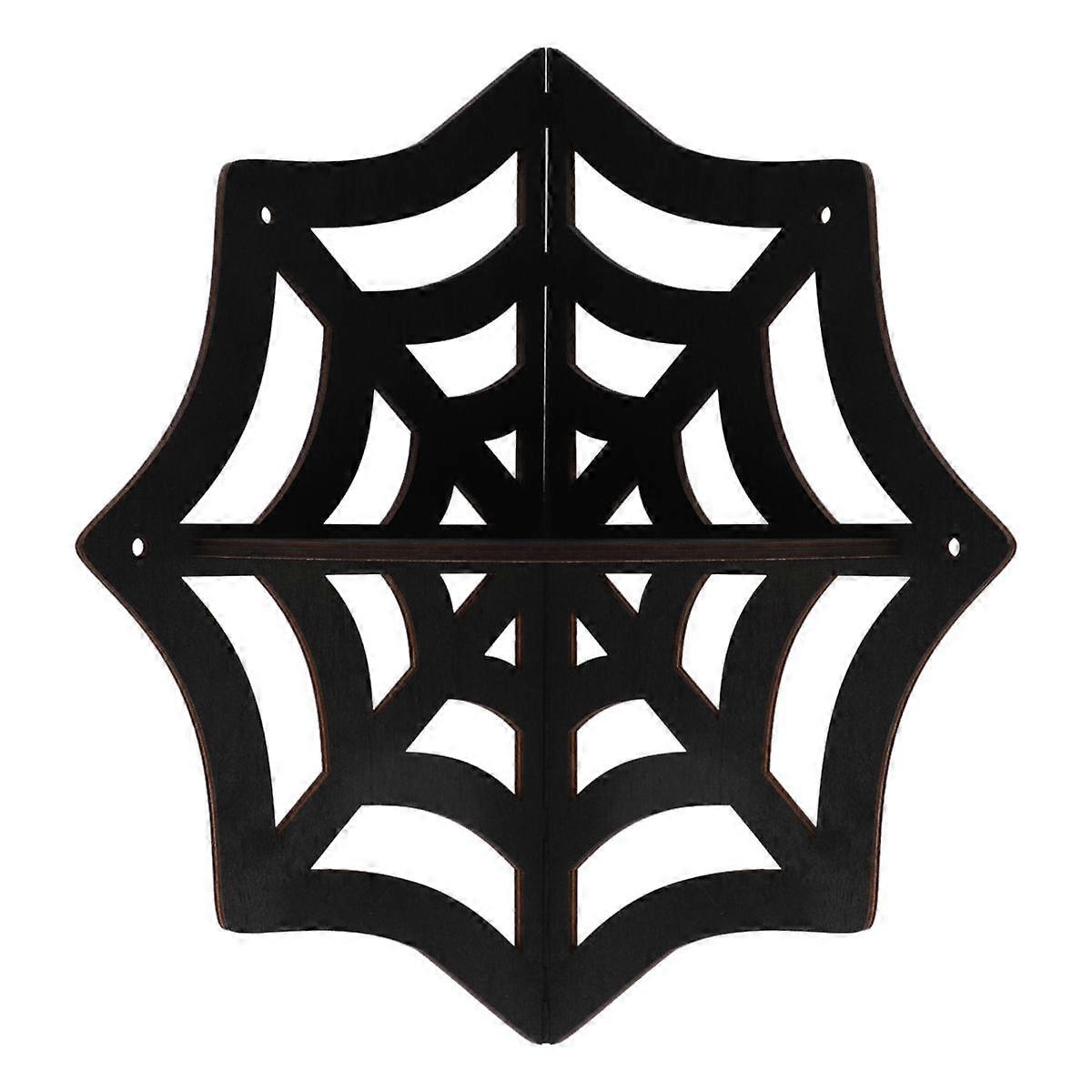 Spider Web Floating Corner Shelf Gothic Halloween Decoration Wall Hanging Shelf Crystal Display She