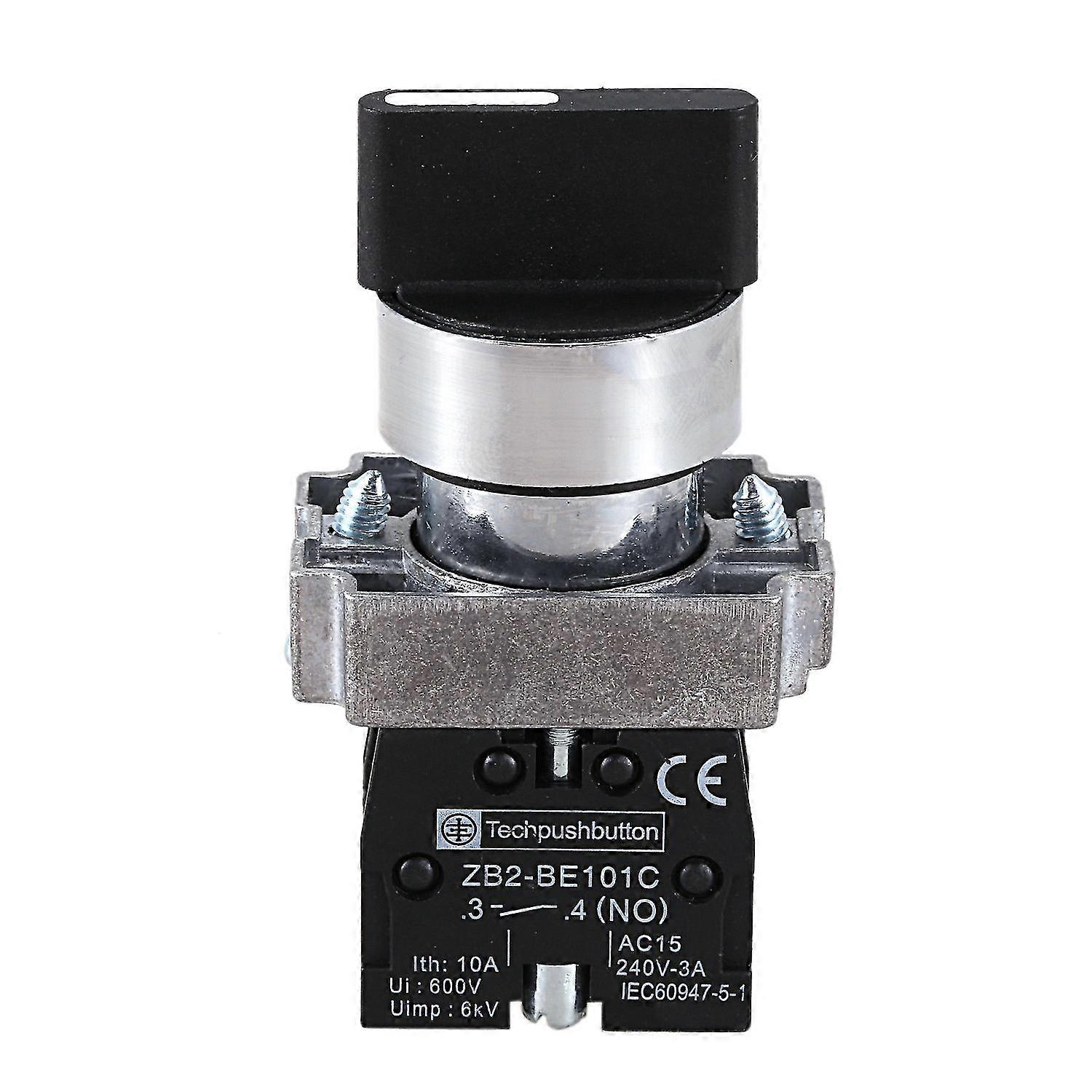 22mm Latching 2 No 3-position Selector Select Switch Zb2-be101c Black