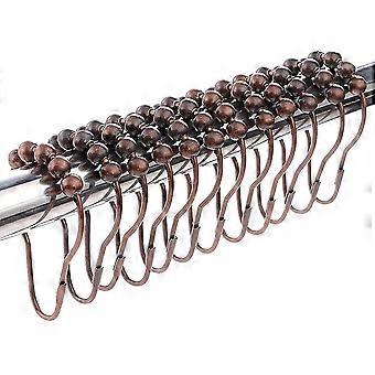 12x Shower Rings Stainless Steel Suspension Rings With Sliding System, 12 Single