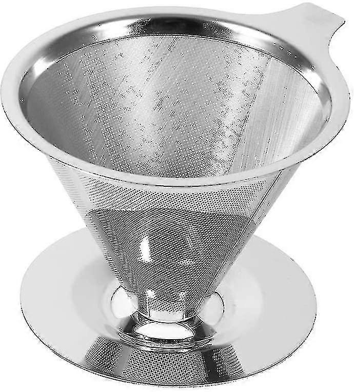 Stainless Steel Pour Over Coffee Dripper Double Layer Mesh Filter Cup Stand
