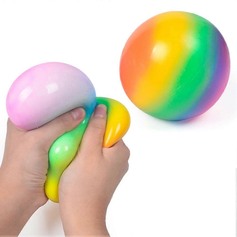 7CM Rainbow Balls Hand Exercise Stress Balls Relieve Stress Slow Bounce Decompression Balls Toy
