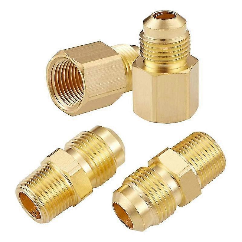 Flexible Gas Line Hose Brass Connector,1/2inch Male Flare X 1/2inch Male Npt & 1/2inch Male Flare X