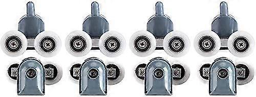 Roll Mouse Over Image To Zoom Shower Door Rollers Twin Bottom Top Pulleys Wheels Bathroom Runners Replacement Kit Up And Down Rollers 8 Pcs, Double Wh
