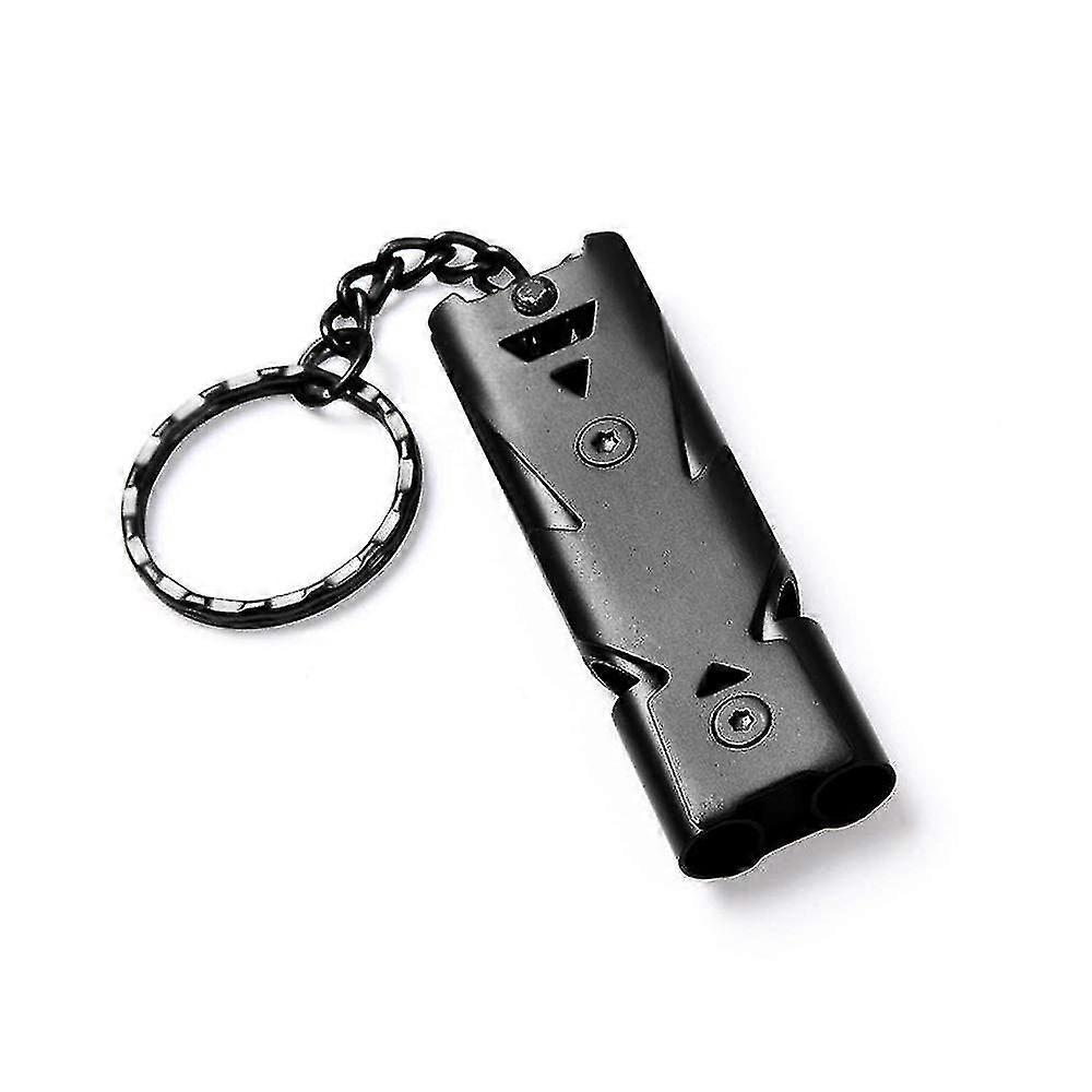 150 Decibels With Less Effort Stainless Steel Lifesaving Whistle Outdoor Emergency Survival Whistle Double Tube