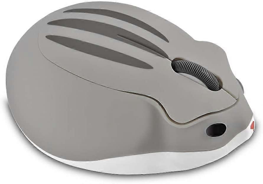 Wireless Mouse Cute Hamster Shaped Computer Mouse 1200DPI(Gray)