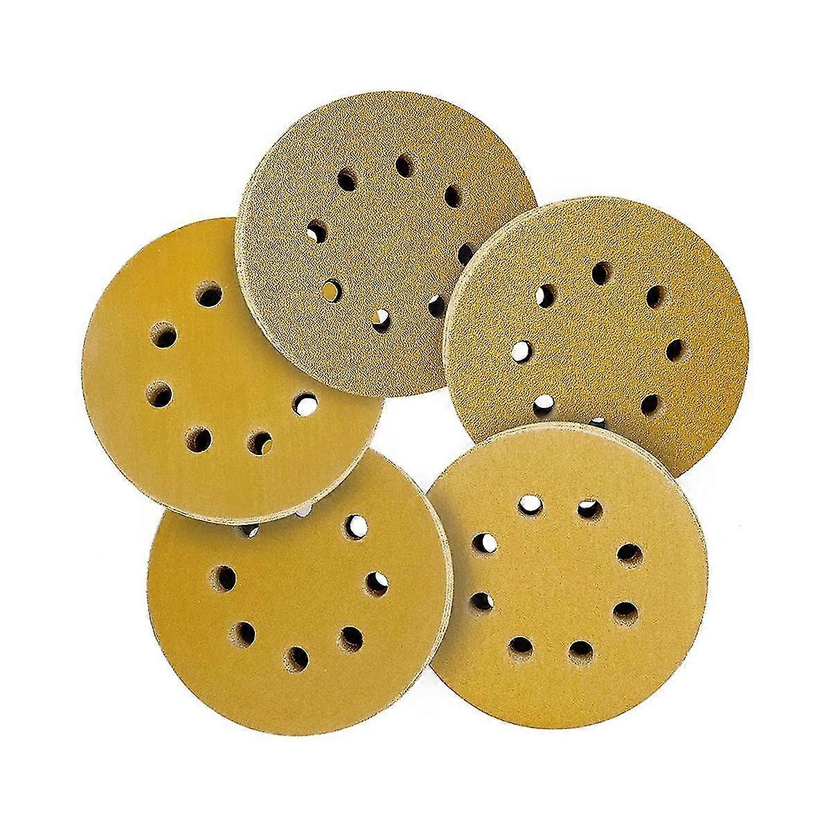 5inch Sanding Discs Hook And Loop Grit 8 Holes Sandpaper Round Orbital Sander Paper Woodworking Car