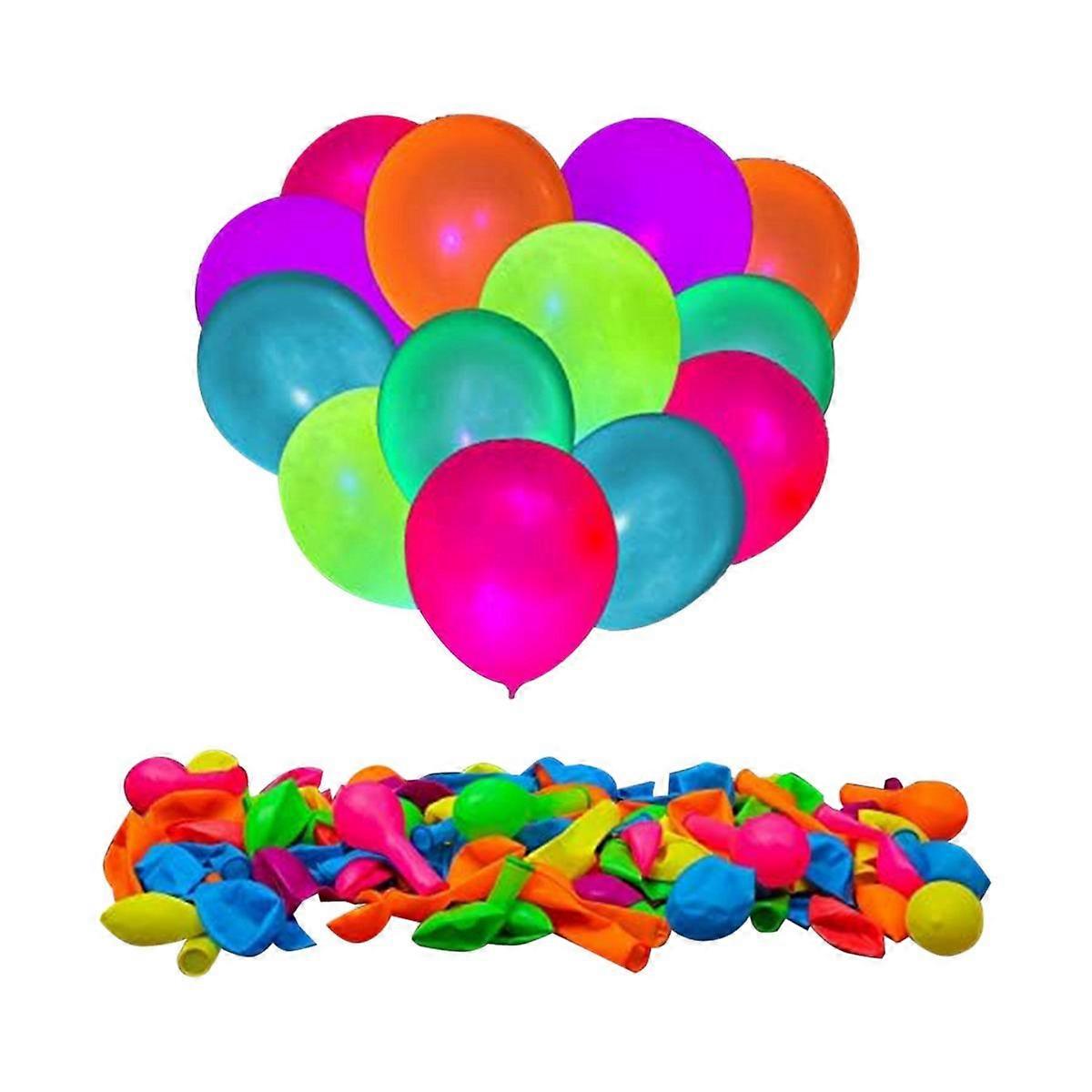 200 Neon Glow Party Balloons, Glow in the Dark for Birthday Decoration, Wedding Glow Party Supplies