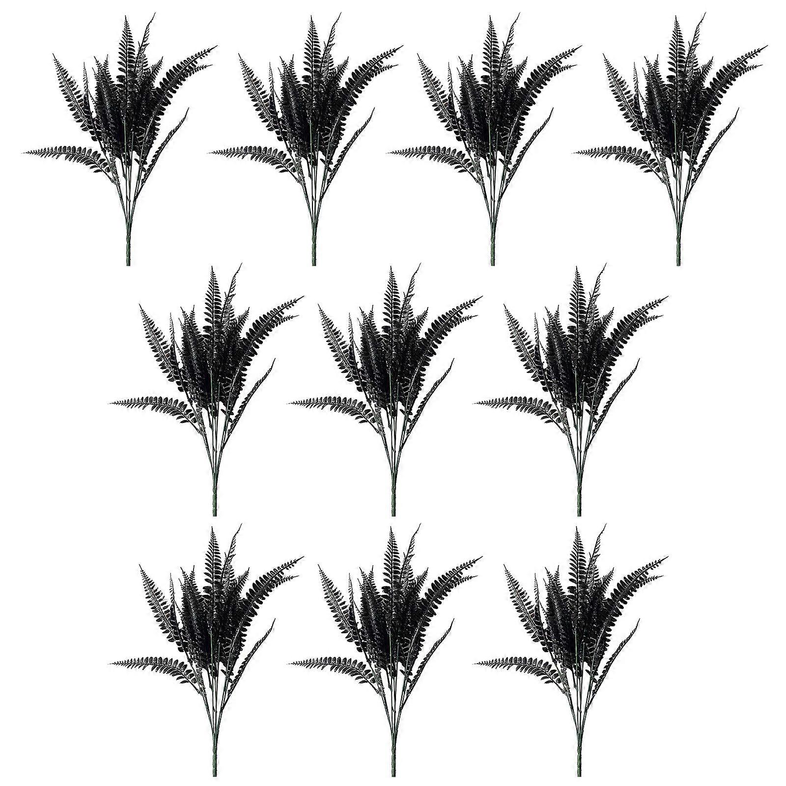 Plastic Black Persian Grass Stems - 7 Branches - 10 Stems in 1 Pack