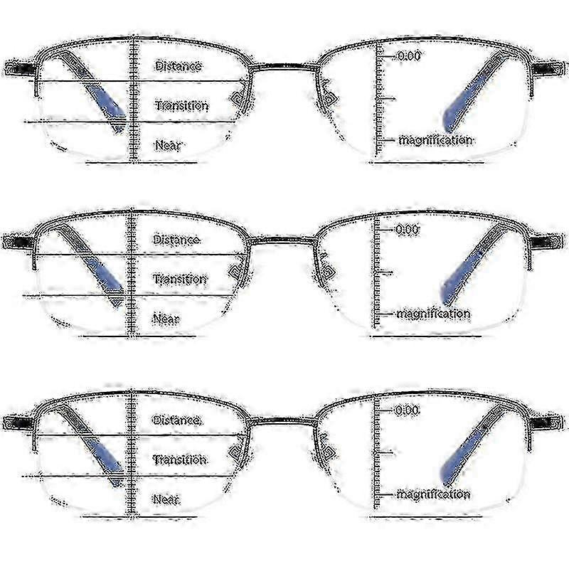 3 حزمة الذكية ثنائية البؤرة نظارات القراءة التقدمية الرجال والنساء المضادة للضوء الأزرق Tw