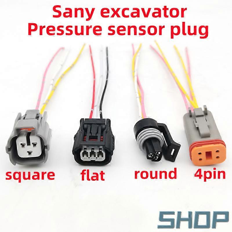 3pin and 4pin plug, Suitable for Sany SY205 215 235 265 305 365 excavator pressure sensor plug,with 4 types of plugs