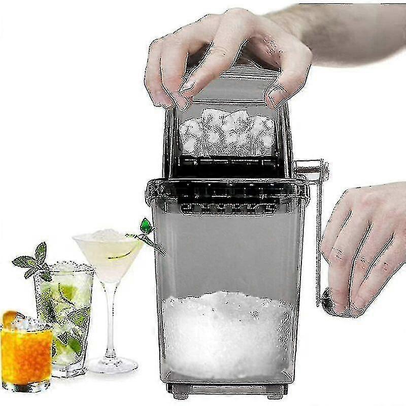 Manual Ice Crusher Rotary Ice Crusher Cocktails Slush Crushed Ice Maker Smoothies Ice Crusher Machine Home 1.25l Chrome Ice Crusher Ice Cubes Drinks C