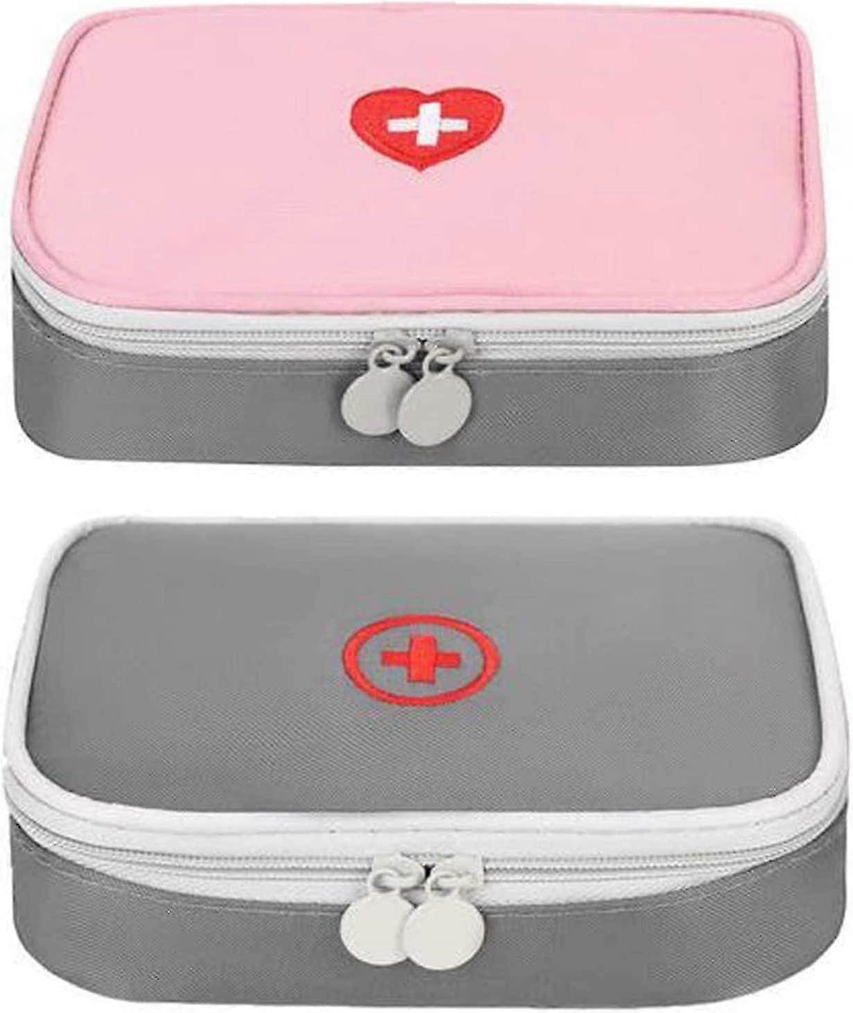 空の応急処置キット、2pcs応急処置キット車の旅行応急処置の助けのキットの家の旅行Campinのための空の応急処置袋の医療の緊急袋の医学箱