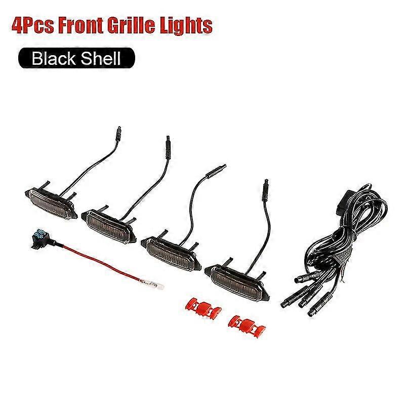 4Pcs Eagle Eye Front Grille Light RGB Modified Fog Lamp With Harness Fit For Toyota RAV4 2019-2022 Car Accessories Warning Light