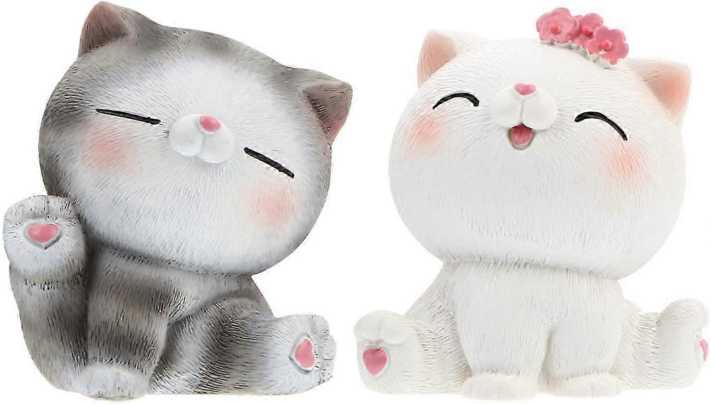 2Pcs Cute Cat Figure