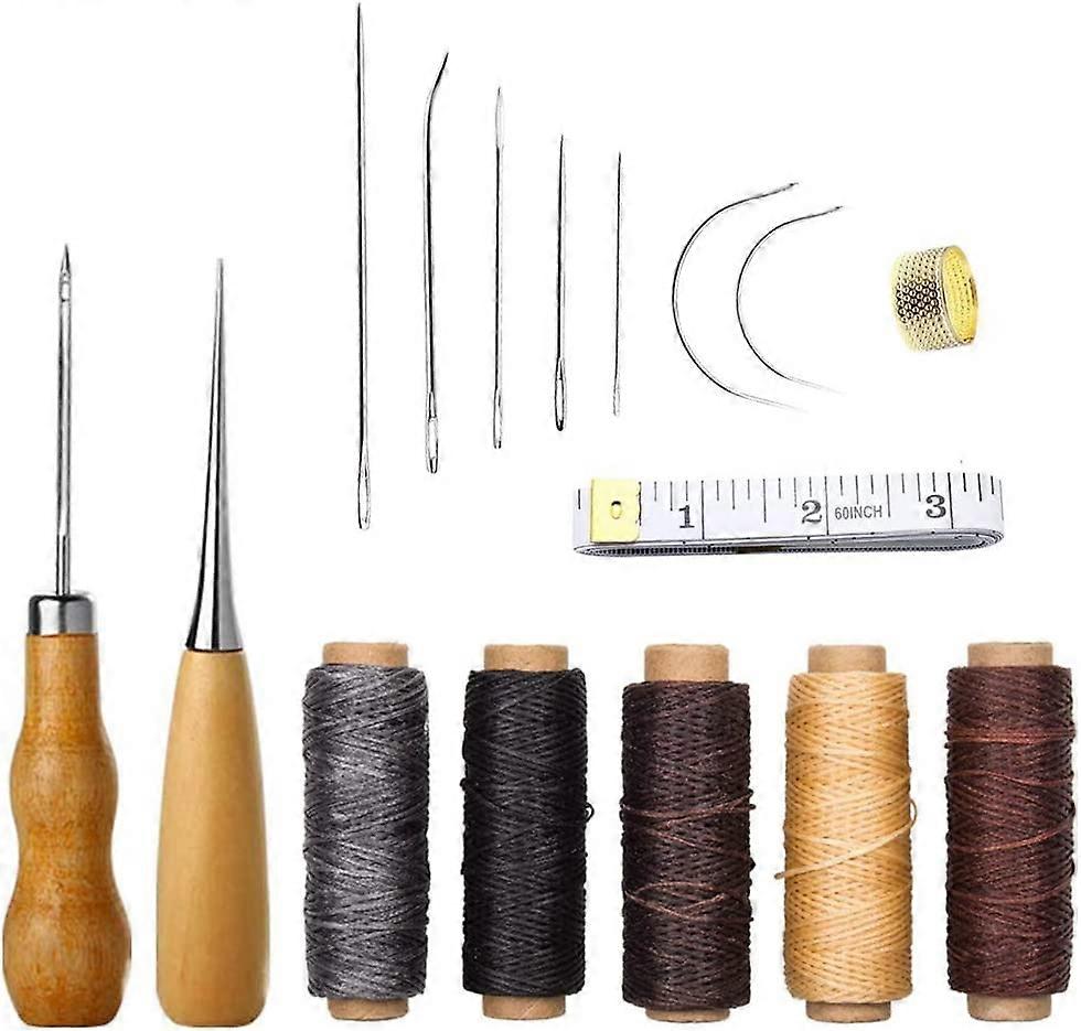 Leather Craft Tool 16 Piece Needle And Thread Set Includes Hand Sewing Needles Gift