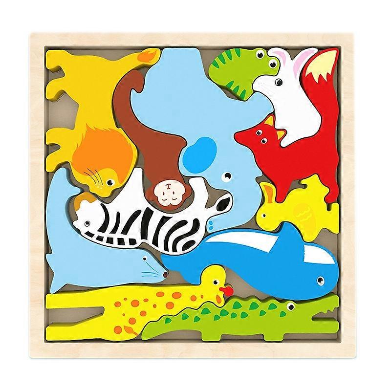 2 PCS Cartoon 3D Puzzle Board Toy(Forest)
