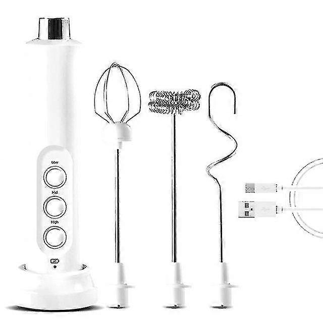 Electric Egg Beater 3-speeds Usb Recharable Mixer Eggbeater Fr Stirrer Milk Drink Blender