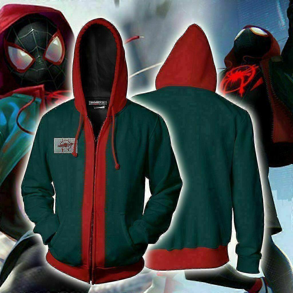 Cosplay Spiderman: Into The Spider-verse Miles Morales Hoodie Coat Sweatshirts