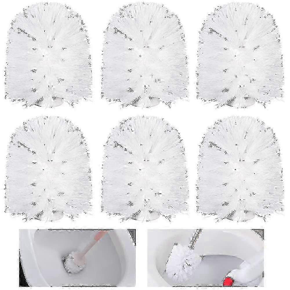 6 Pack Replacement Toilet Brush Heads, Easy Screw On Toilet Brush Head