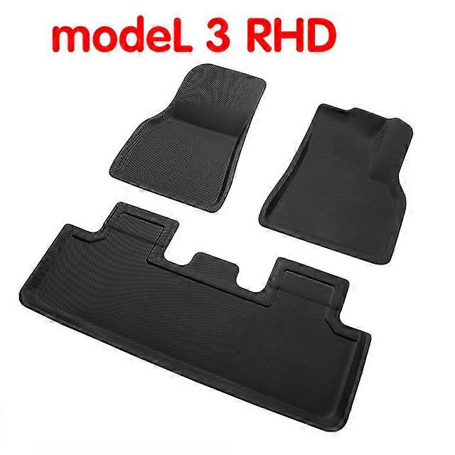 Futhope Floor Mats Black Pad For Tesla Model 3 Y 2020-2023 Custom Waterproof Mat Non-Slip Floor Liners Surrounded Floor Mats
