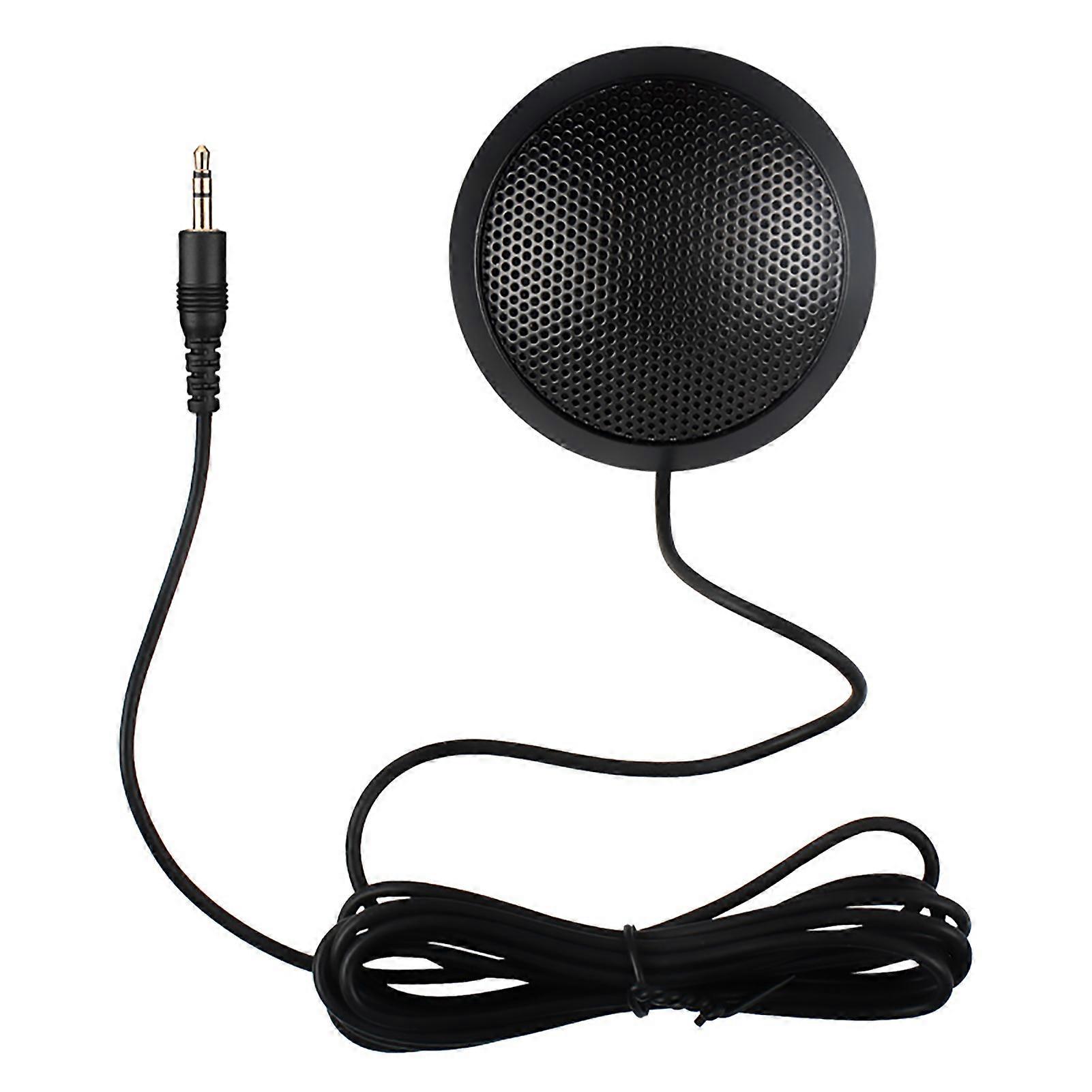 3.5mm Plug Conference Microphone 360 Ommnidirectional Condenser Computer PC Laptop Mic Portable Mini Desktop Metal Wired Microphone Plug and Play for